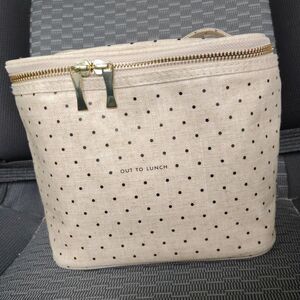 Kate Spade New York Out To Lunch Bag Beige Polka Dot Insulated Cooler Tote NY x1